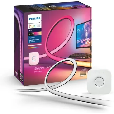 Philips Hue starterkit - Play gradient lightstrip PC monitor - wit en gekleurd licht – 24-27 inch monitor