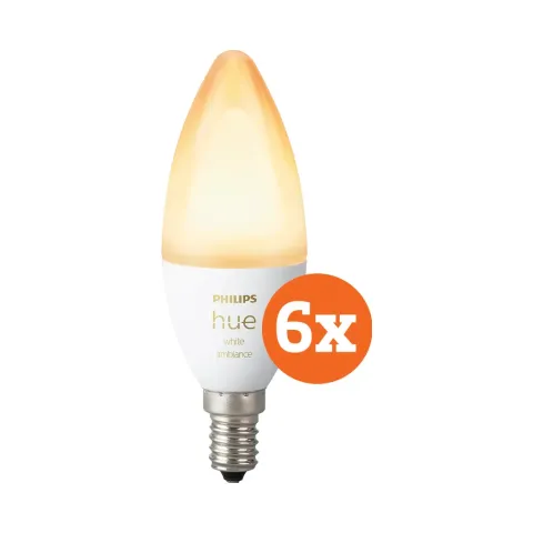 Philips Hue White Ambiance E14 Bluetooth 6-Pack
