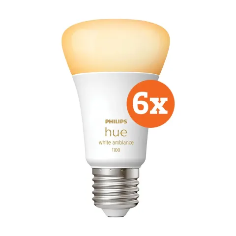 Philips Hue White Ambiance E27 10.5W 6-pack