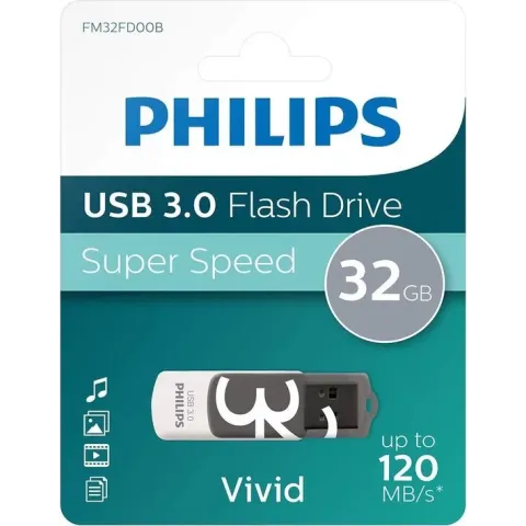 Philips USB stick 3.0 32GB - Vivid - Grijs - FM32FD00B