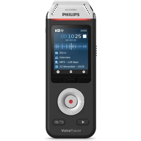 Philips Voice Tracer DVT2810/00 dictaphone Flashkaart Zwart, Chroom