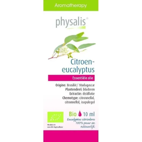 Physalis Etherische Olie Citroeneucalyptus Bio Etherische Olie 10ml - Diffuser, huid en inwendig