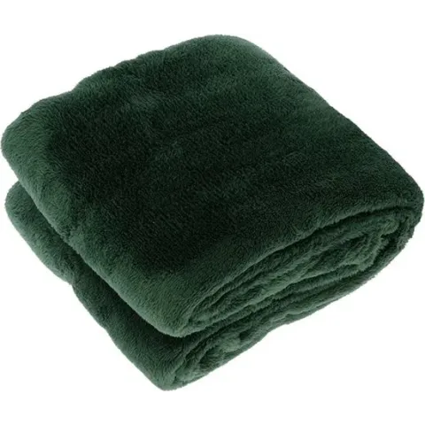Plaid Justin Groen - Polyester Donker Groen - 200x150x0cm (hxbxd) - Woonexpress