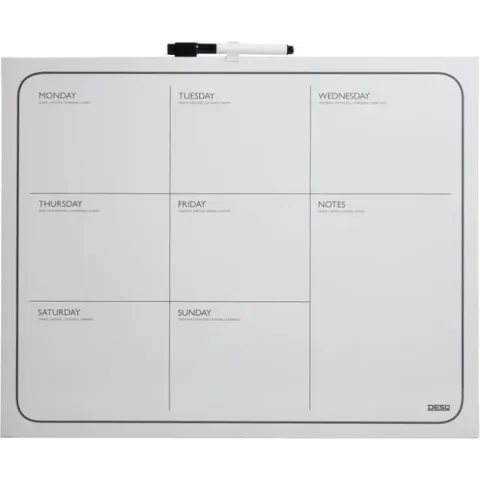 Planbord week desq 40 x 50 cm randloos + marker magnetisch