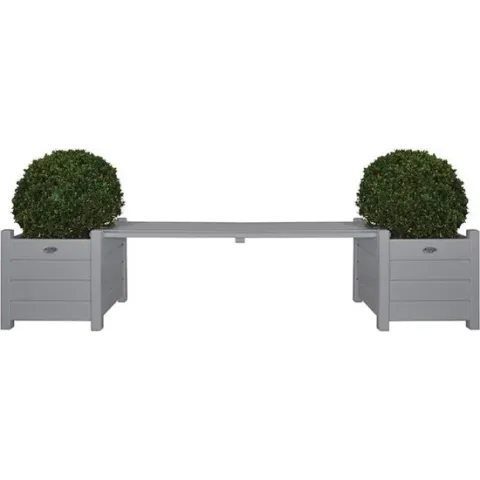 Plantenbakken met bank grijs