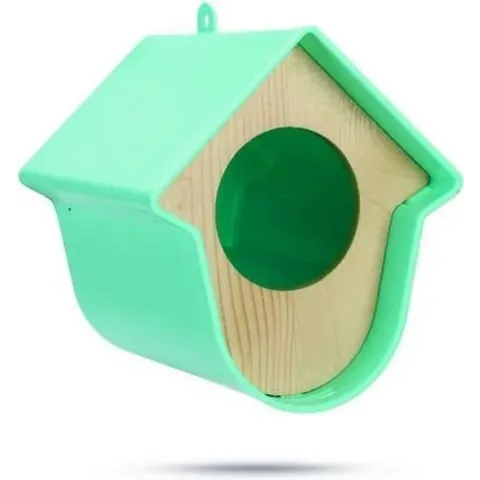 Plastic pindakaaspothouder mint, wit. 14 x 13 x 14 cm.