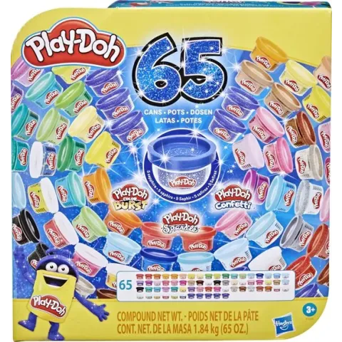 Play-Doh Vier Feest 65 Pack - Klei Speelset