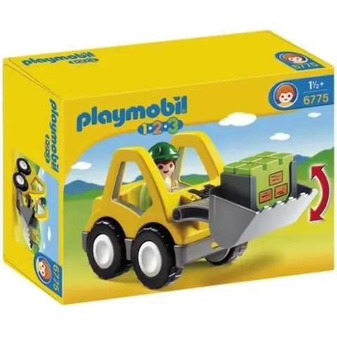 PLAYMOBIL 1.2.3 Graafmachine Met Werkman - 6775