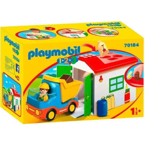 PLAYMOBIL 1.2.3 Werkman met sorteer-garage - 70184