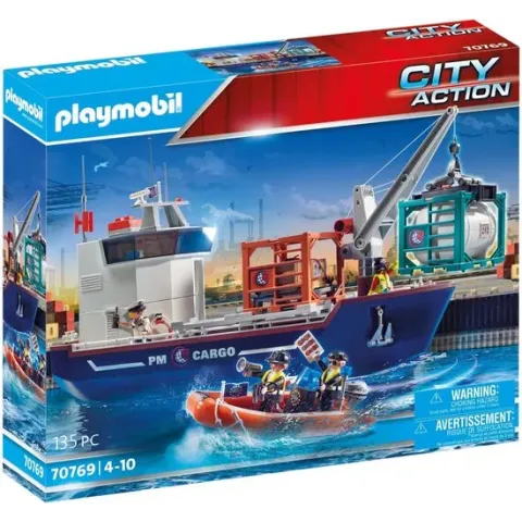 PLAYMOBIL City Action Cargo Groot containerschip met douaneboot - 70769