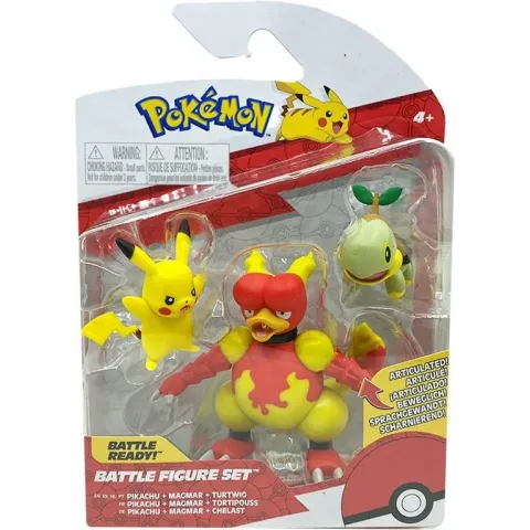 Pokemon Battle Figure 3-Pack - Pikachu, Magmar, Turtwig