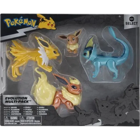 Pokémon Evolution Multi Set - 5 cm Eevee, 7.5 cm Jolteon, 7.5 cm Vaporeon, 7.5 cm Flareon