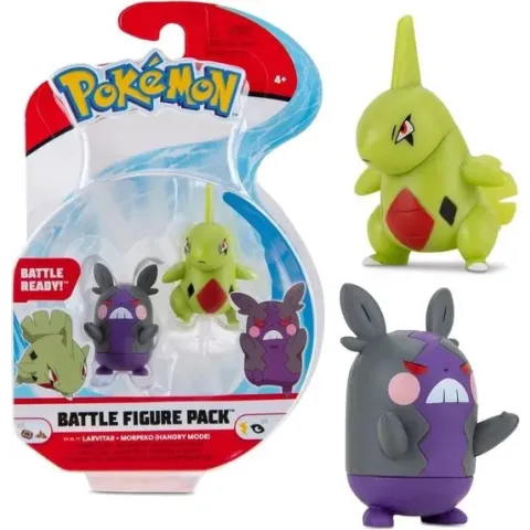 Pokemon - W7 Battle Figure - Larvitar & Hangry Morpeko (95007_8)