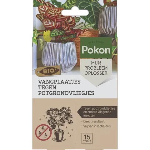 Pokon Bio Vangplaatjes tegen Potgrondvliegjes - 15 stuks - 1 vangplaatje per plant - Vrij van pesticiden
