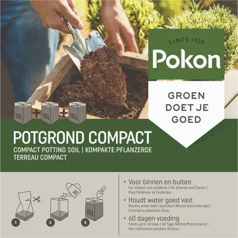 Pokon Compacte Potgrond - 30l - Potgrond (universeel) - 60 dagen voeding - Alleen water toevoegen