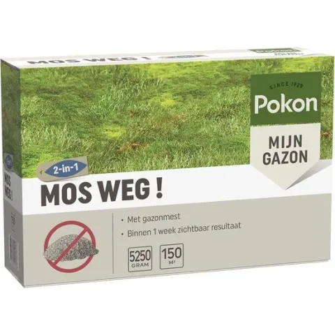 Pokon Mos Weg! - 5,25kg - Onkruidverdelger - Geschikt voor 150m² - Mosbestrijder