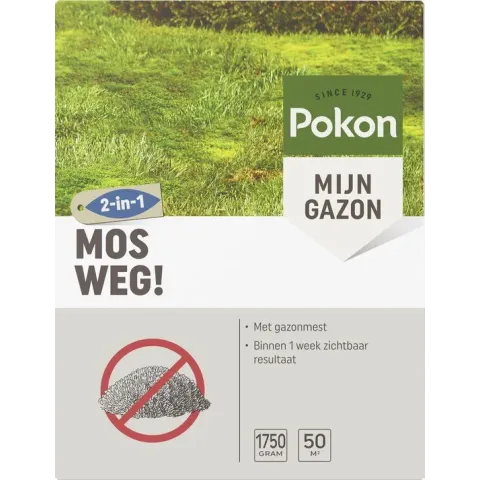 Pokon Mos Weg! - Mosbestrijder met Gazonmest - 1750 gram voor 50m²