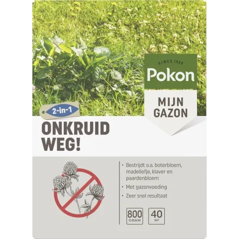 Pokon Onkruid Weg! - Gazonmest met Onkruidbestrijder - Voor 40m²