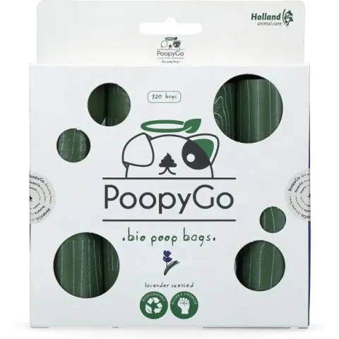 PoopyGo Eco Friendly Poepzakjes met Lavendelgeur 120 stuks - 8 x 15 zakjes