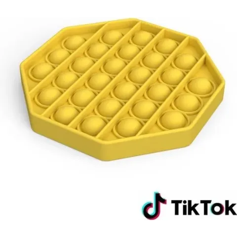 Pop it Fidget Toy- Bekend van TikTok - Hexagon - Geel