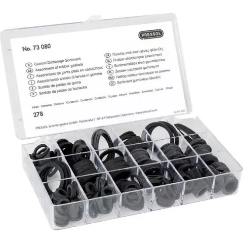 Pressol 73080 Rubberen afdichtring set-278 onderdelen 10 afmetingen-Ø 9 - 34 mm i Inhoud: 1 set(s)