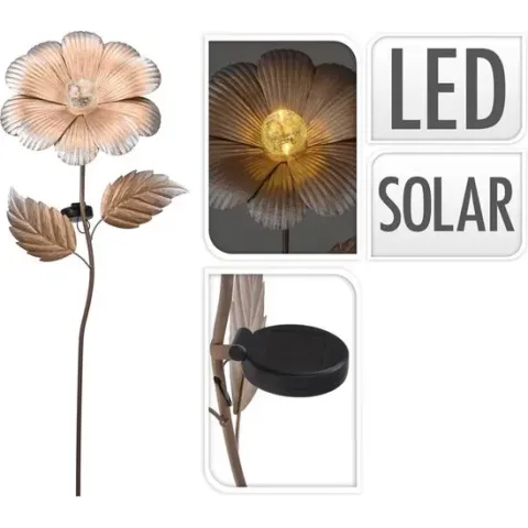 Pro Garden Solar tuinprikker bloem op steel LED (1 stuk) assorti