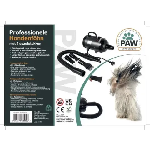 Professionele Hondenföhn - waterblazer voor honden - schoonhouden van de vacht - mooie vacht - zwart