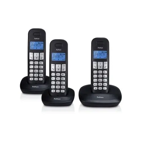 Profoon PDX-1130 Draadloze Dect Telefoon - 3 handposten - Lange standby tijd - Zwart