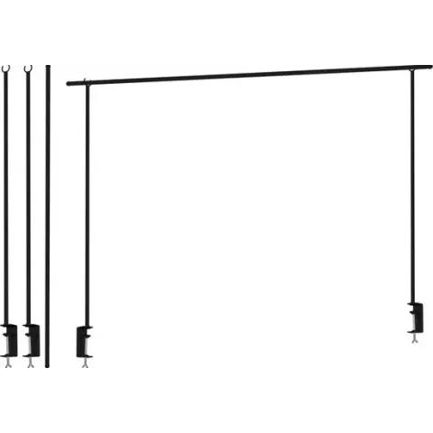 Progarden Tafelklem 3-delig Staal Zwart Verstelbaar 135-250 cm | Hoogte 100 cm