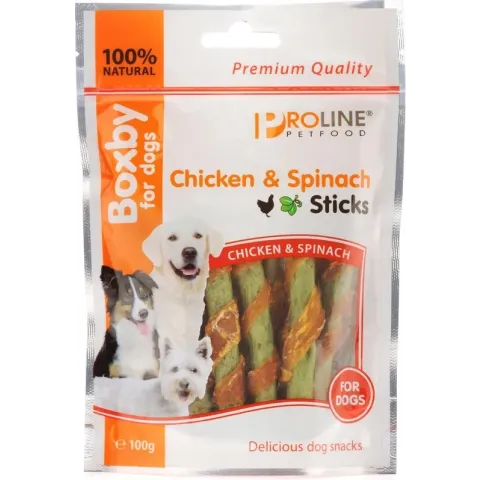 Proline Boxby Sticks - Kip & Spinazie - 100 g