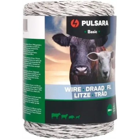Pulsara Schrikdraad Basic 200 m, wit