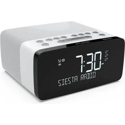 Pure Siesta Charge Wekkerradio - DAB+ Radio en Bluetooth - Polar Wit