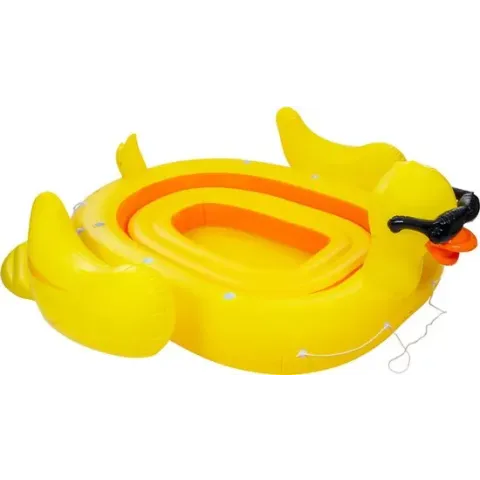 Pure4Fun XXL  Eend Mega Eiland Opblaasfiguur Geel - 6 persoons!