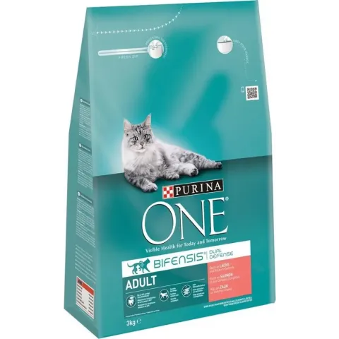 Purina ONE Adult - Zalm/Volkoren Granen - Kattenvoer - 3 kg
