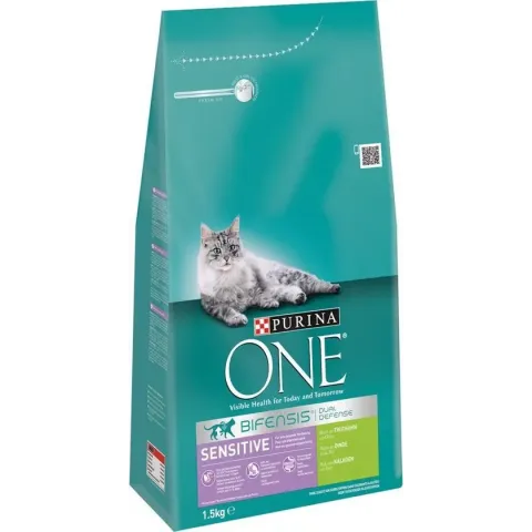 Purina One Sensitive - Kalkoen/Rijst - Kattenvoer - 1 x 1.5 kg