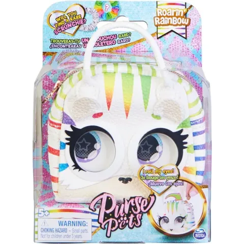 Purse Pets - Micro - Stijlvolle kleine handtas Roarin' Rainbow Tiger met rollende ogen