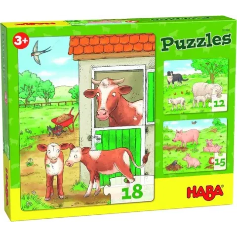 Puzzel - Jonge boerderijdieren - 12, 15 & 18st.