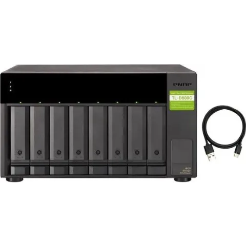 QNAP TL-D800C behuizing voor opslagstations 2.5/3.5'' HDD-/SSD-behuizing Zwart, Grijs