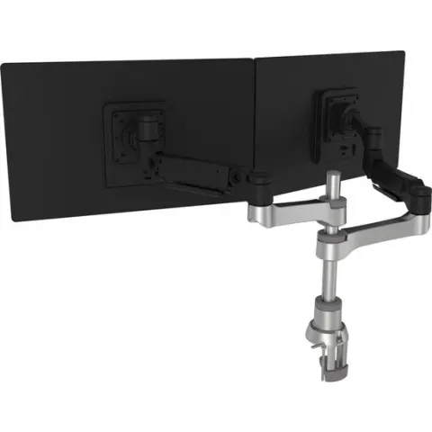 R-Go Caparo 4 D2 Circulaire Dubbele Monitorarm Bureaubevestiging, gasveer, 3-9 kg