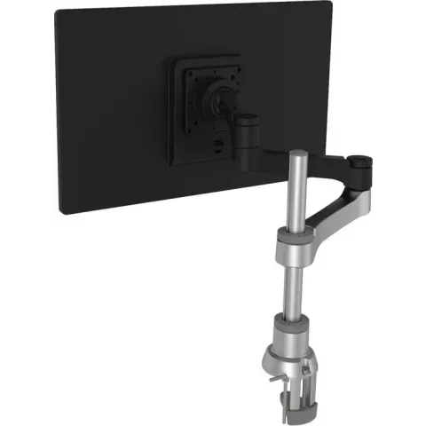 R-Go Tools R-Go Zepher 4 C2, Circulaire Enkele Monitorarm Bureaubevestiging, verstelbaar, 0-8 kg. zwart-zilver, lage carbon footprint