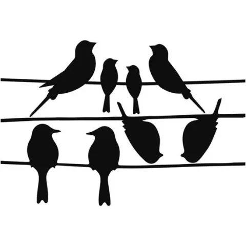 Raamstickers vogels op draad