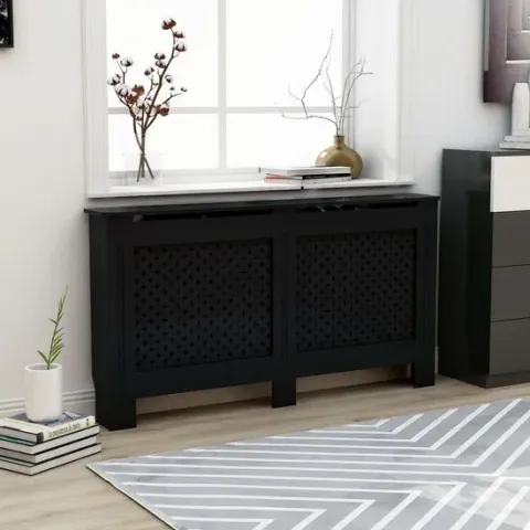 Radiatorombouw 152x19x81 cm MDF zwart