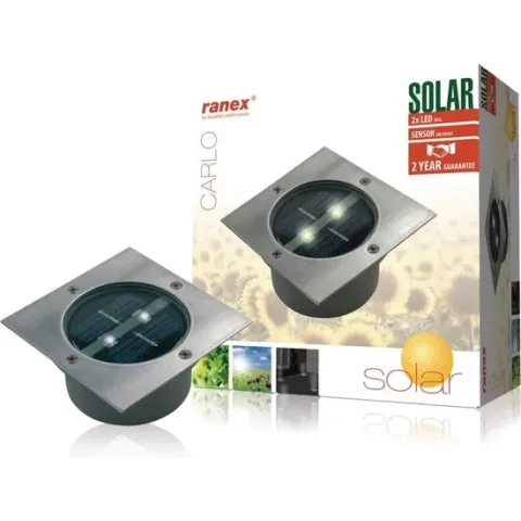 Ranex Carlo Grondspot - 1 stuk - LED - IP67 - Solar - RVS