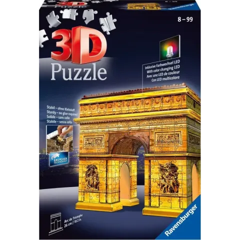 Ravensburger Arc de Triomphe Night Edition - 3D puzzel gebouw - 216 stukjes