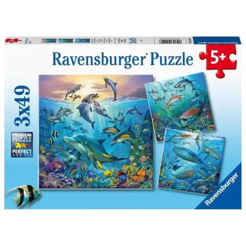 Ravensburger puzzel Dieren in de Oceaan - 3x49 stukjes - kinderpuzzel