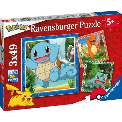 Ravensburger puzzel Pokémon - Legpuzzel - 3x49 stukjes - kinderpuzzel