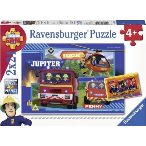 Ravensburger puzzel Waterloop met Brandweerman Sam - 2x24 stukjes - kinderpuzzel