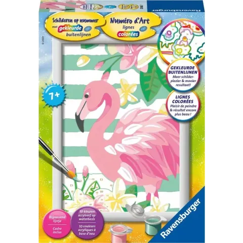 Ravensburger schilderen op nummer Flamingo