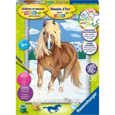 Ravensburger Schilderen op nummer Paard in de sneeuw - Hobbypakket