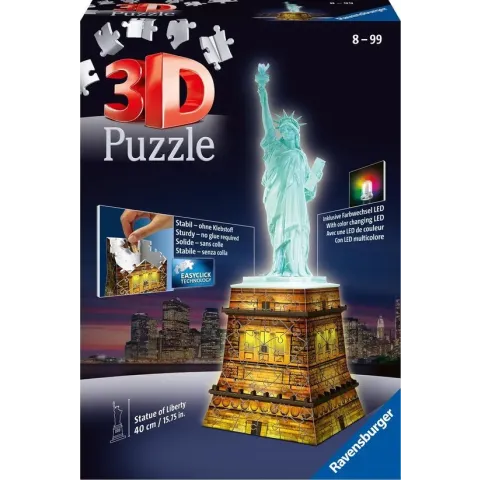 Ravensburger Statue of Liberty Night Edition - 3D puzzel gebouw - 108 stukjes
